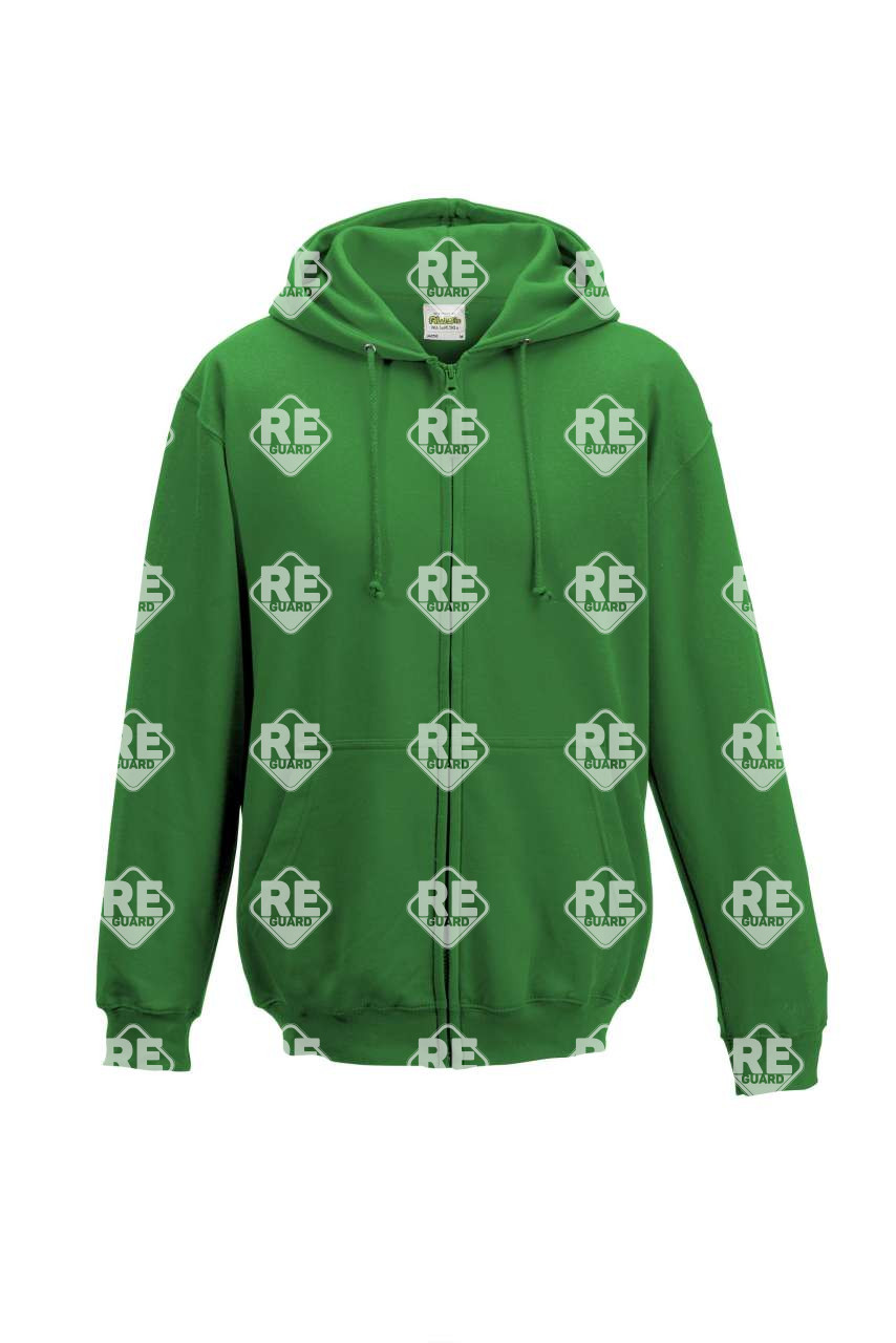 Pulóver AWD Just Hoods 050, környakas, kapucnis, kevertszálas, cipzáras, fehér XXL