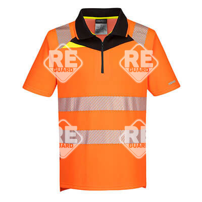 DX412 - DX4 Hi-Vis póló S/S Narancs/Fekete 4XL