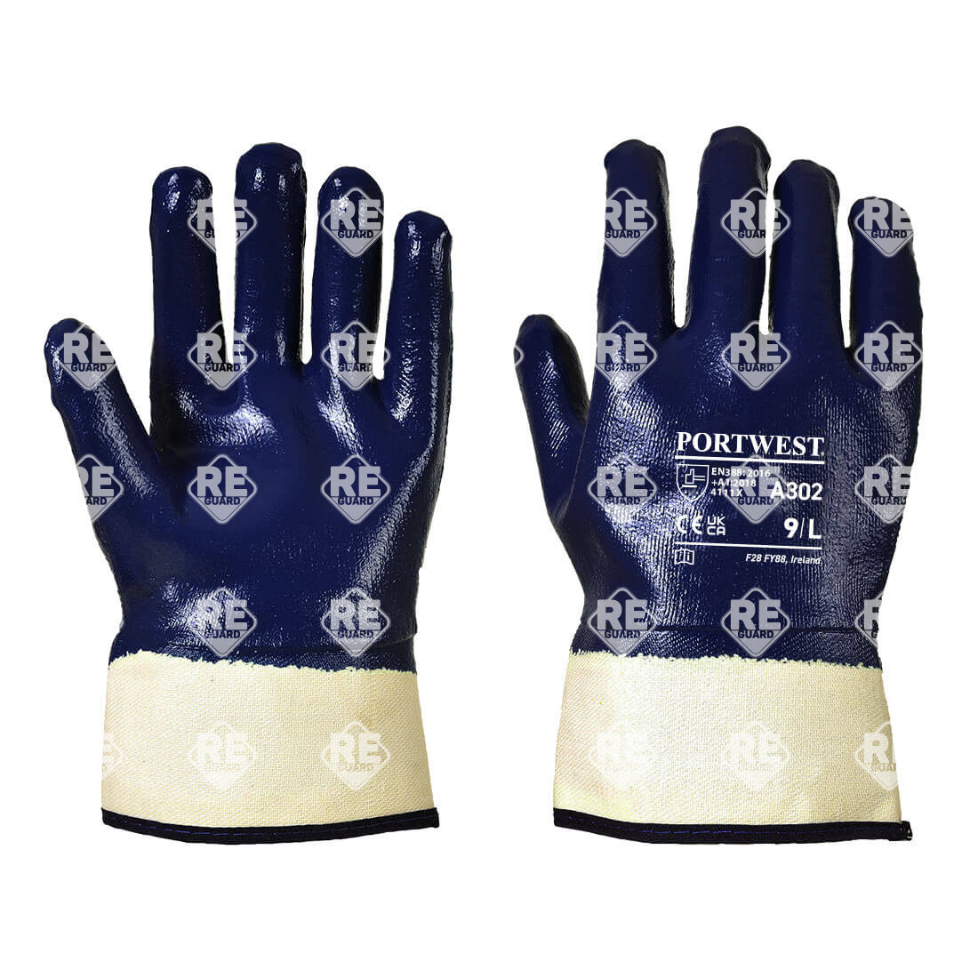 Csuklóig mártott nitril kesztyű navy L