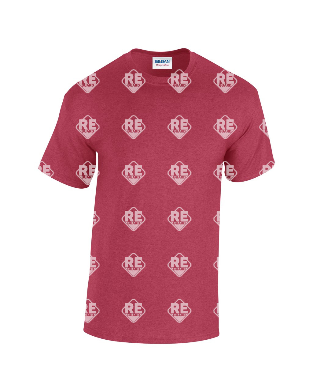 Póló Gildan 5000 környakas, kevertszálas, antik cherry red, 2XL