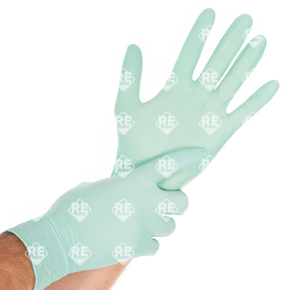 Nitril kesztyű Hygostar Safe Light mentazöld XL