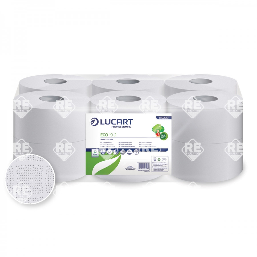 Toalettpapír 19 cm O 2rtg. fehér Lucart ECO J jumbo, 120m
