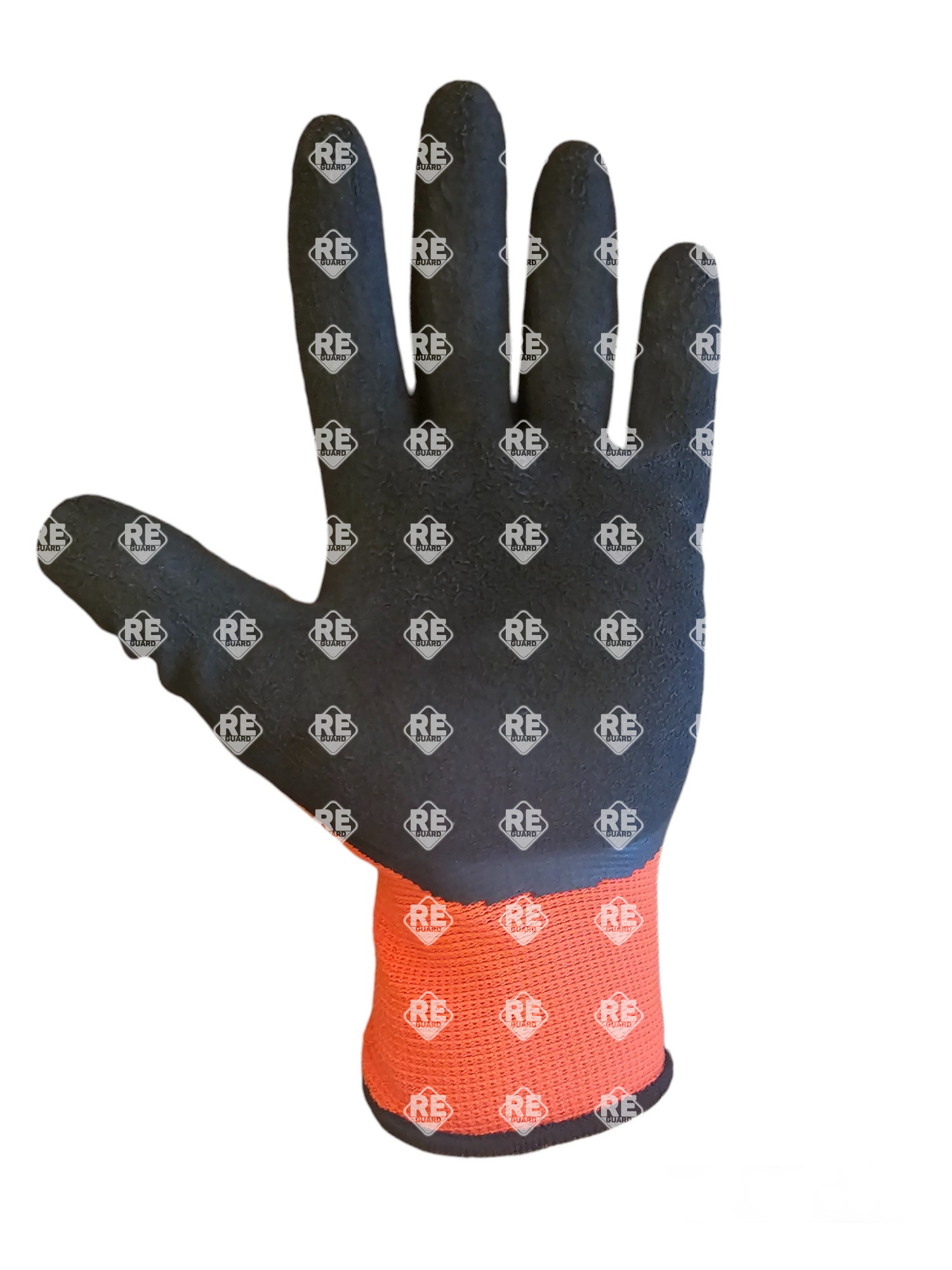 GUARDER Poliészter kötött Hablatex tenyérmártott kesztyű piros 10