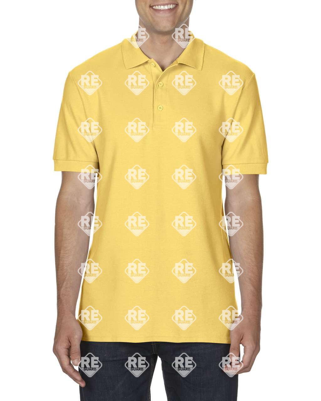 Póló Gildan 85800 galléros, piqué, pamut, fekete 2XL