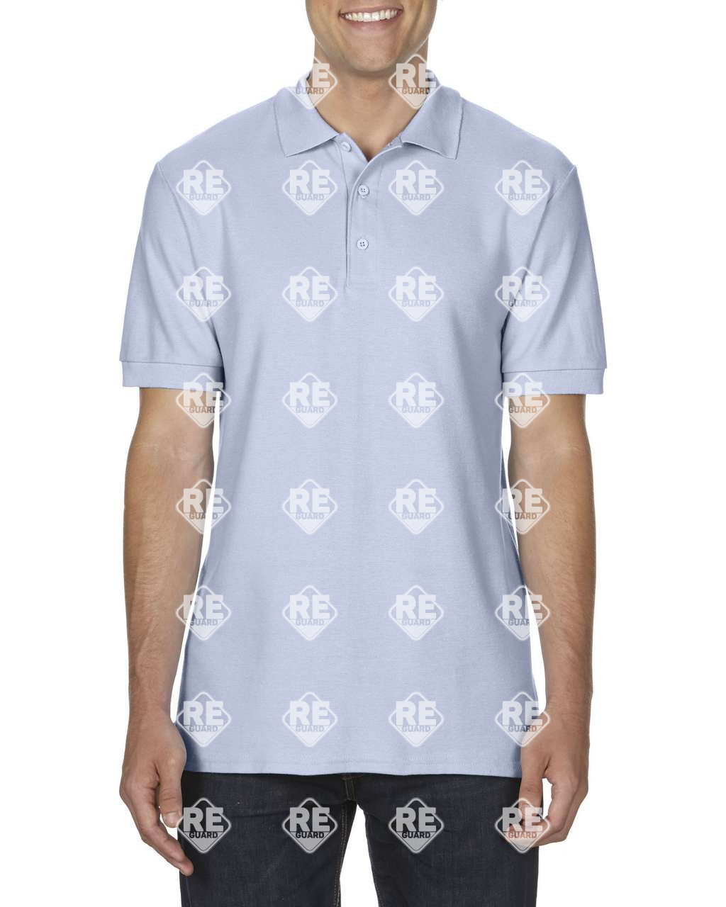 Póló Gildan 85800 galléros, piqué, pamut, fekete 2XL