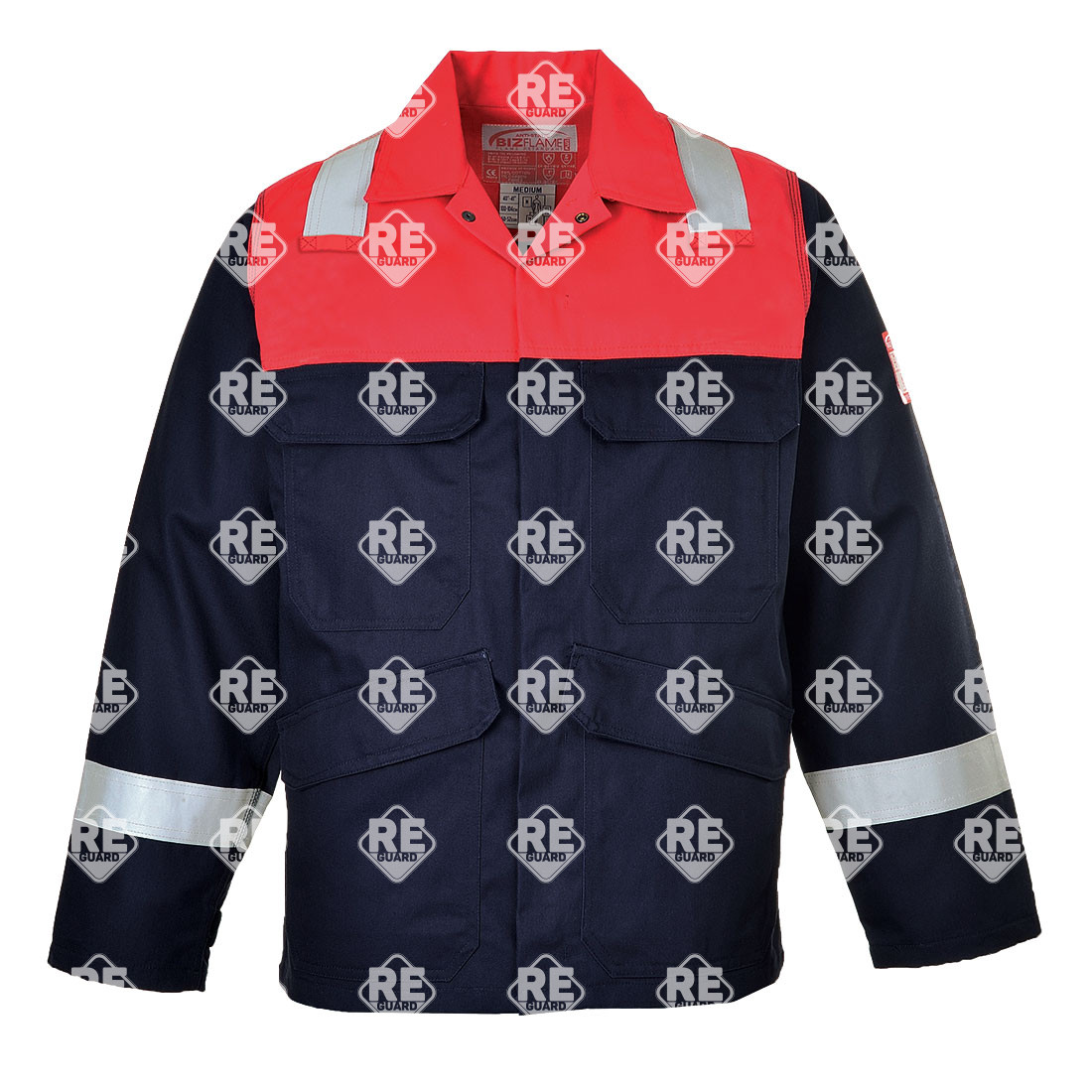 BIZFLAME PLUS lángálló kabát navy/piros 4XL
