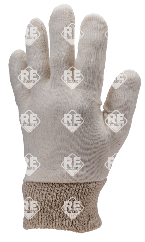 Pamutkesztyű, 30 gr-os fehér interlock, mandzsettával 7