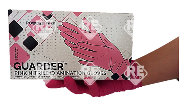 GUARDER Nitril Pink 3,4g púdermentes kesztyű XS
