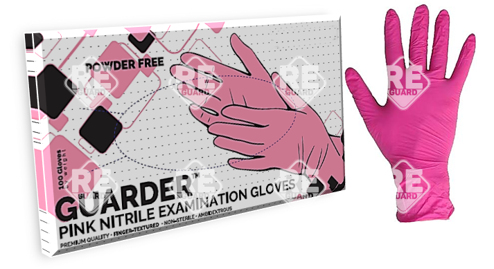GUARDER Nitril Pink 3,4g púdermentes kesztyű XS