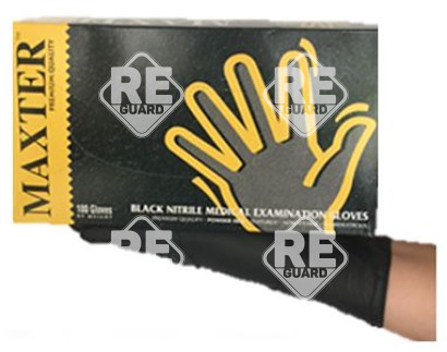 MAXTER Nitril Fekete 5,5g púdermentes kesztyű XXL