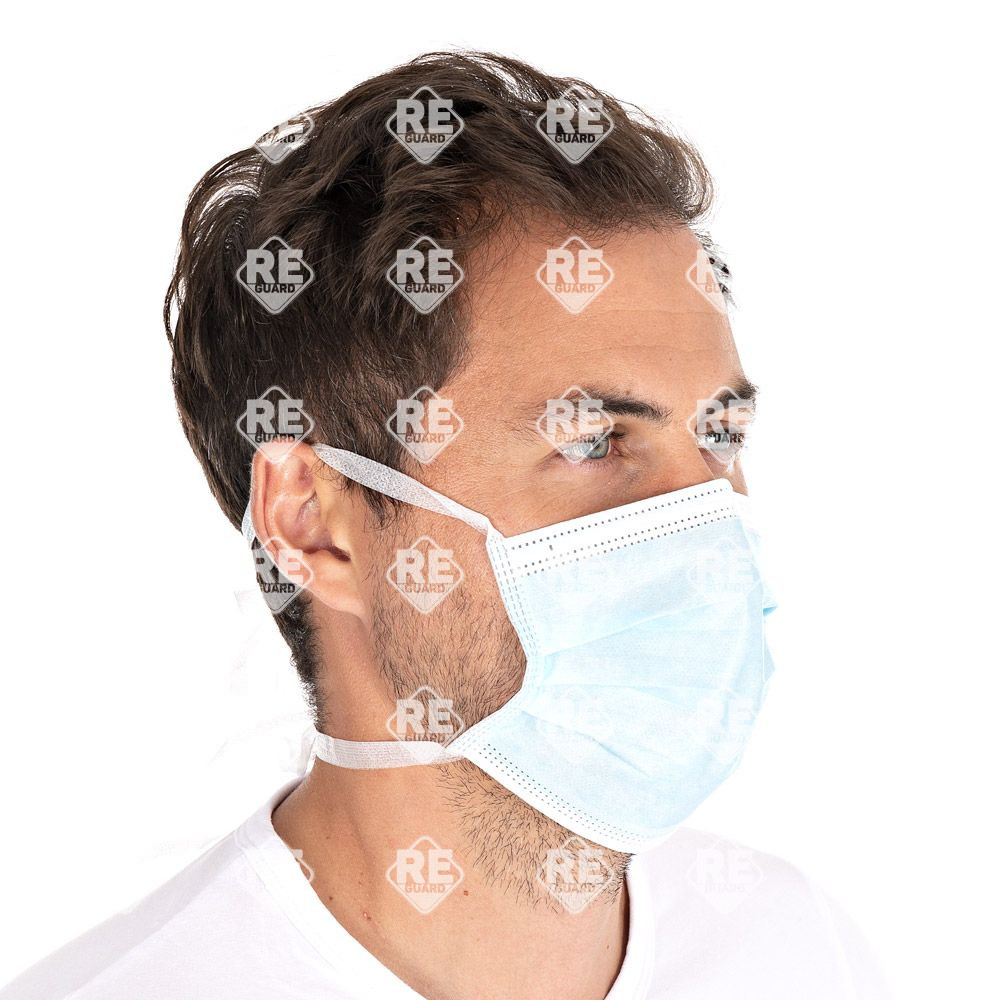 Szájmaszk Hygostar II típus 3-rétegű kötös kék