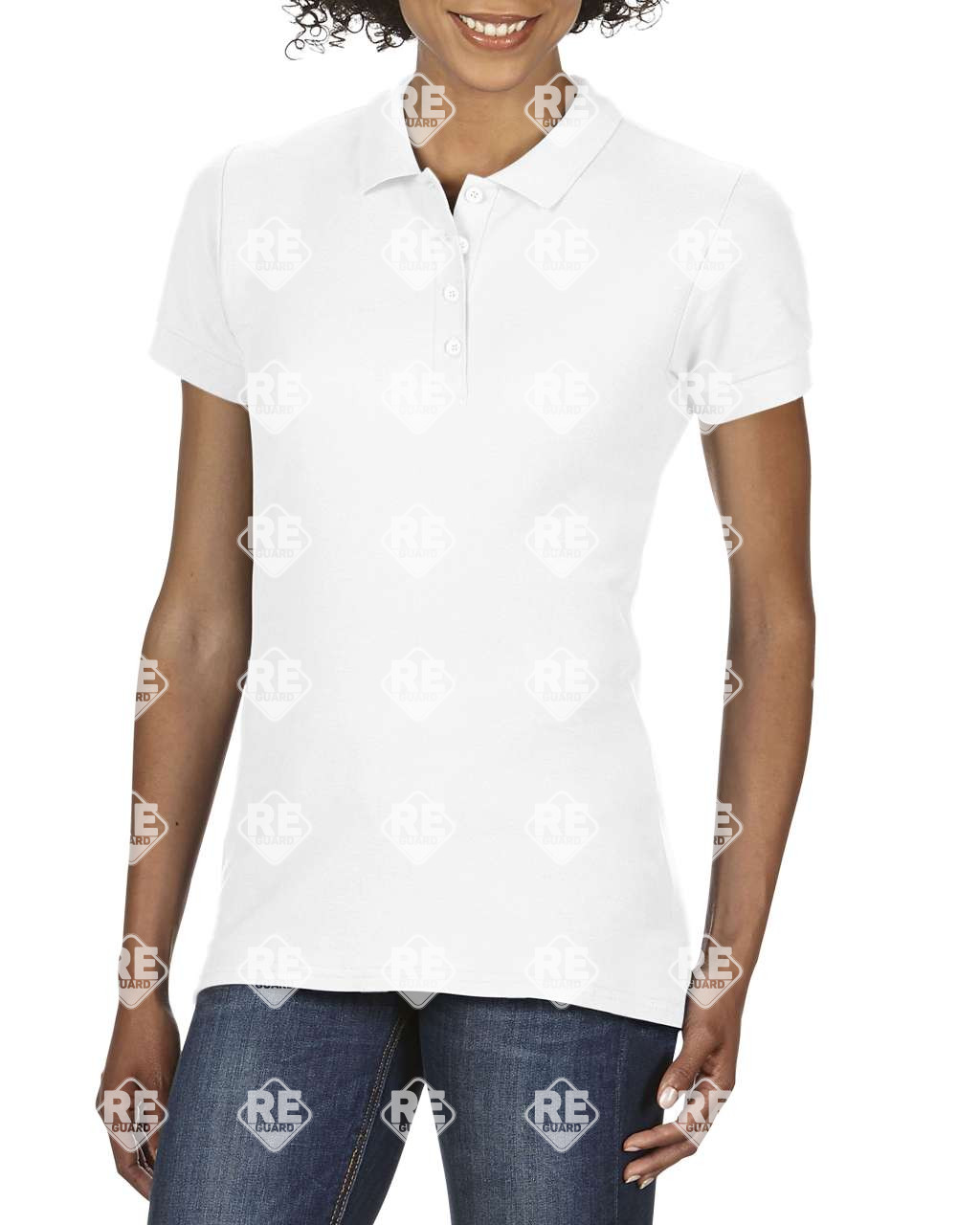 Póló Gildan 64800-b3 női galléros piqué fekete 2XL