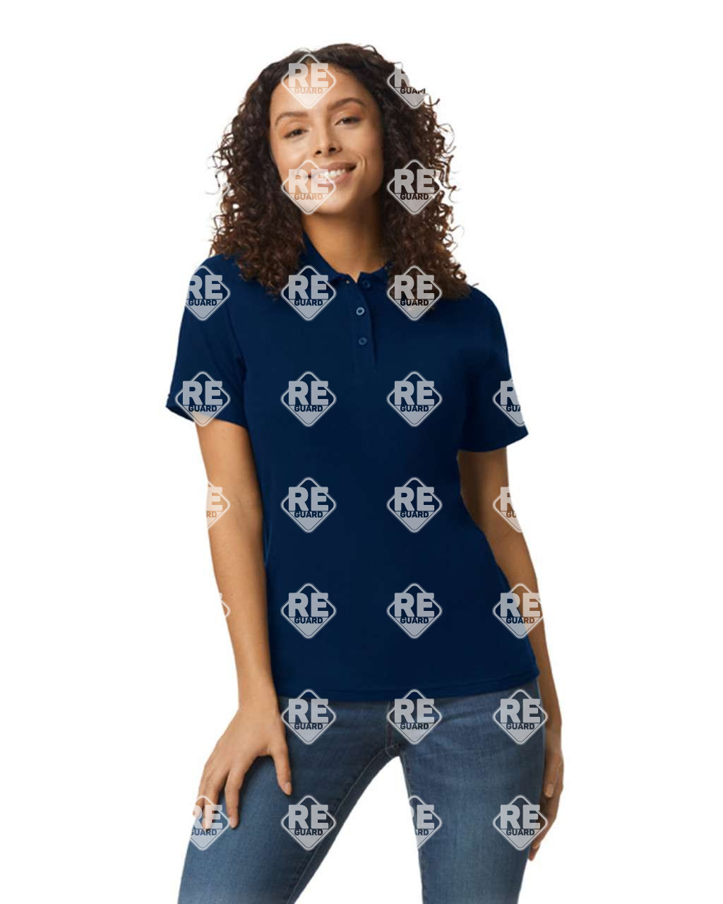 Póló Gildan 64800-b3 női galléros piqué fekete 2XL