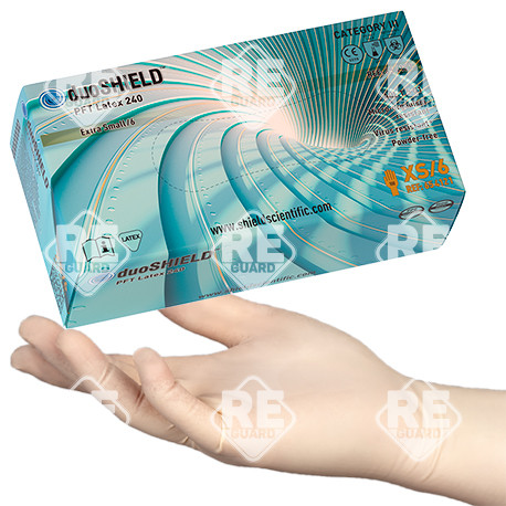 duoSHIELD PFT Latex 240 vizsgálókesztyű pm 100db/doboz XS