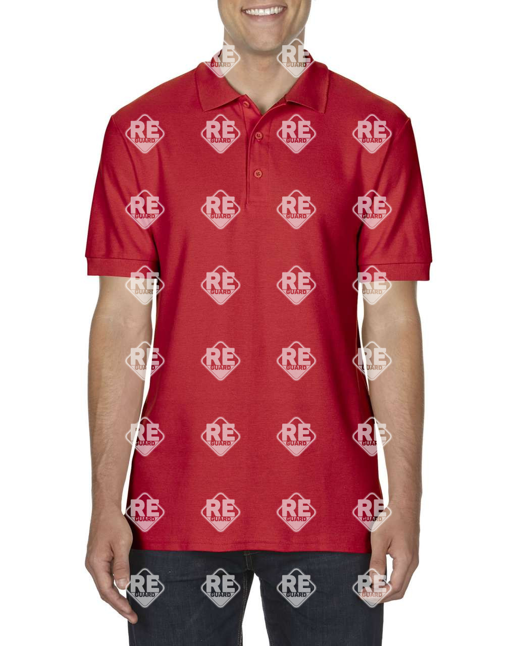 Póló Gildan 85800 galléros, piqué, pamut, fekete 2XL