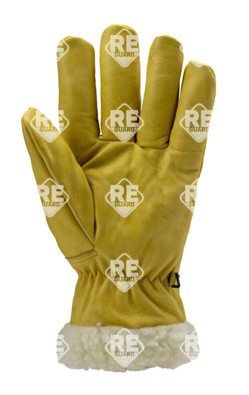 Bőrkesztyű, téli, islande, sárga színmarha /szőrme, 32cm 6