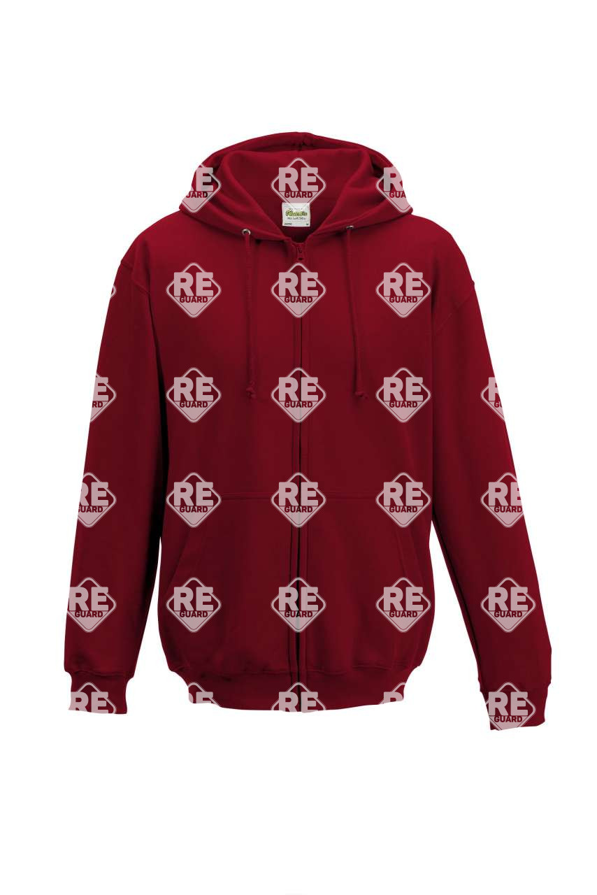 Pulóver AWD Just Hoods 050, környakas, kapucnis, kevertszálas, cipzáras, fehér XXL