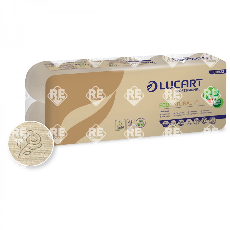Toalettpapír kistekercses Lucart ECONatural 10, 19,8 m