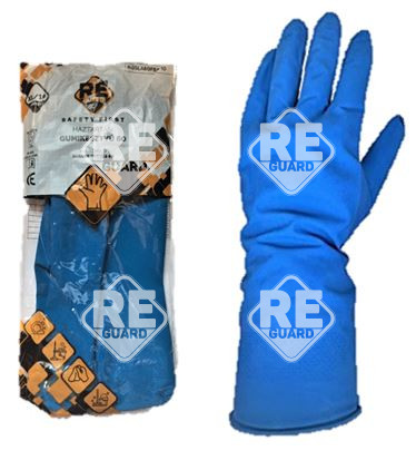 Guarder Háztartási gumikesztyû, kék, flokkolt 60g méret: 7