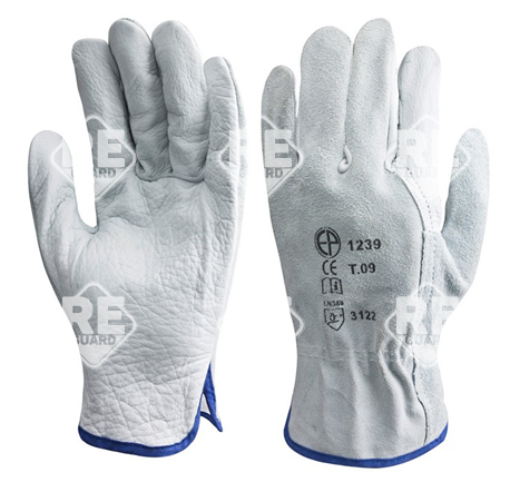 Bőrkesztyű szürke színbőr bivaly/hasíték kézhát 8