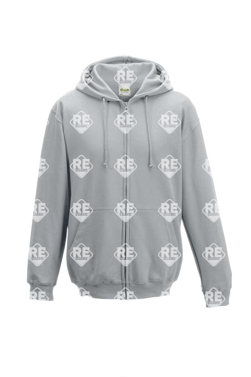 Pulóver AWD Just Hoods 050, környakas, kapucnis, kevertszálas, cipzáras, fehér XXL