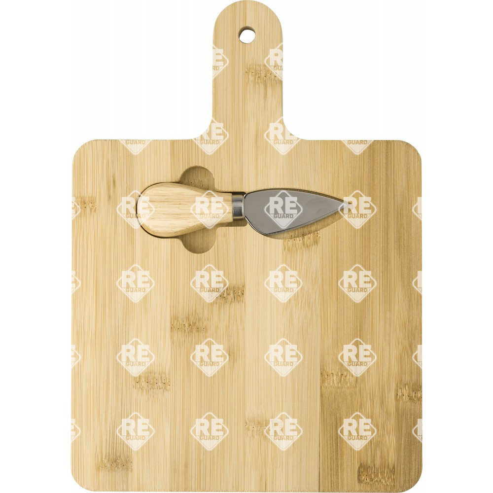 Bambusz vágódeszka sajtkéssel barna