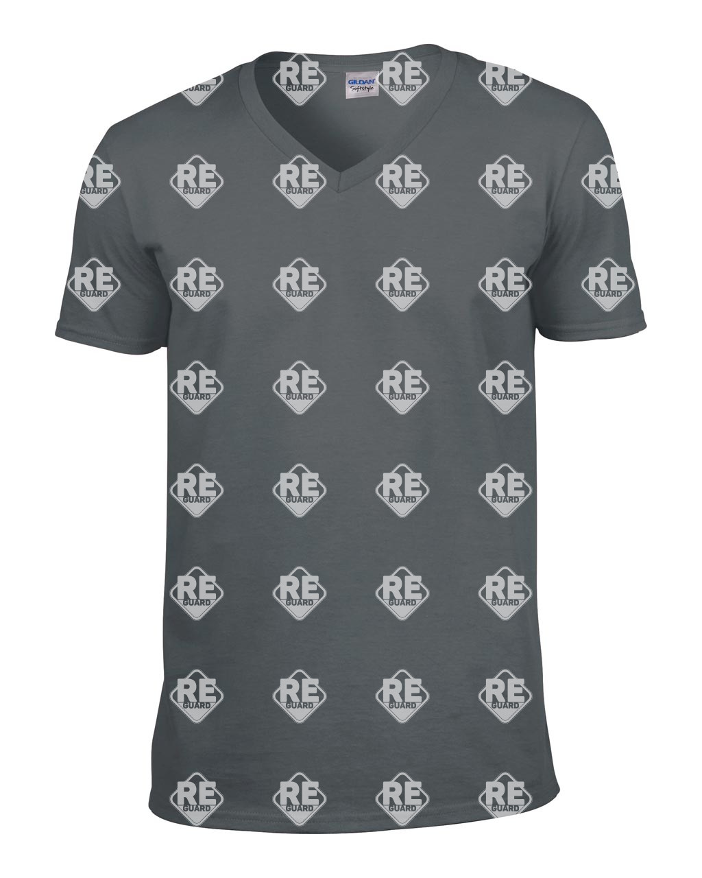 Póló Gildan 64V00 V-nyakú, pamut, fekete, 2XL