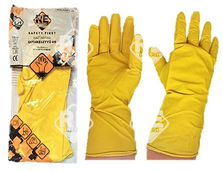 Guarder Háztartási gumikesztyû, sárga, flokkolt 40g méret: 7