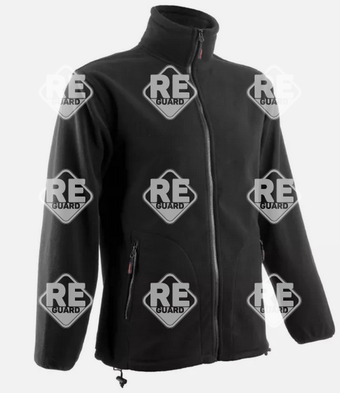 Polár pulóver cipzáros fekete L