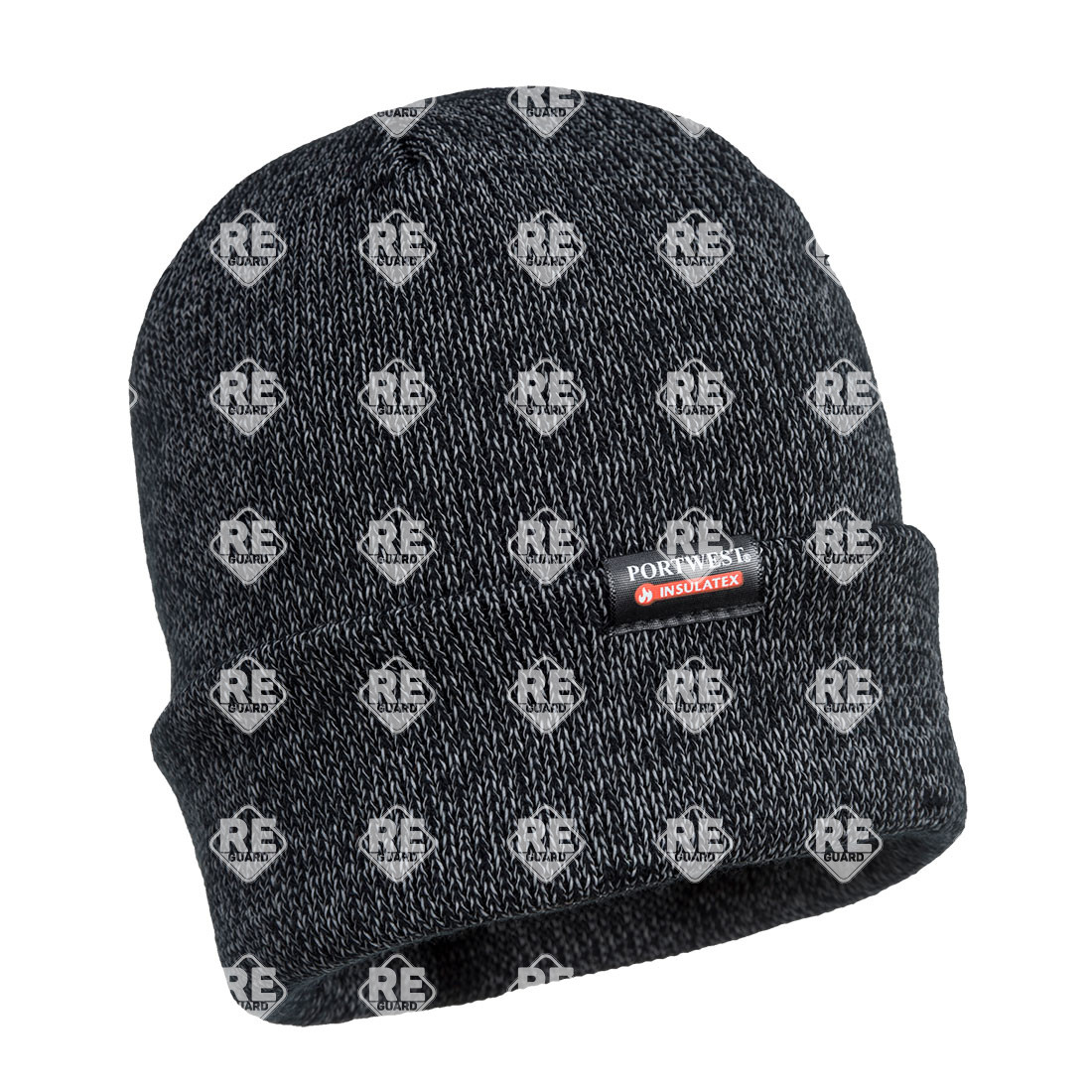 Fényvisszaverő kötött sapka, Insulatex béléssel fekete