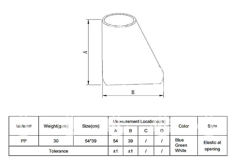 Lábzsák Guarder PP 54x39cm