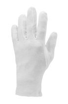 Varrott pamut boy kesztyű, fehér, kézháton csuklógumis