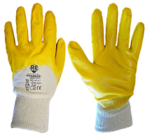 Guarder® Sárga ökölcsontig nitril mártott pamutkesztyű, egy méret