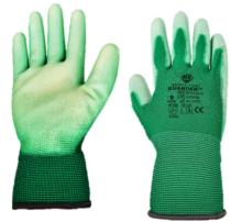 GUARDER® Poliészter kesztyű, PU tenyérmártott, zöld