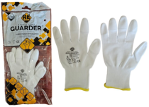 Guarder® Poliészter kesztyű, PU ujjbegy mártással fehér