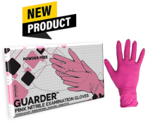 GUARDER Pink Nitril púdermentes (2.5mil) vizsgálókesztyű 3,4gr